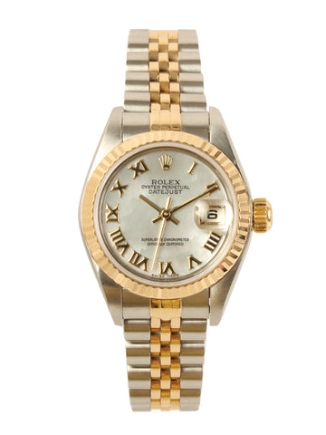 ROLEX Oyster Perpetual Date Just Silver/Gold/Shell