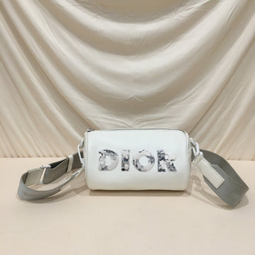 CHRISTIAN DIOR Dior x Daniel Arsham White Leather Barrel Crossbody Bag Sku# 73156