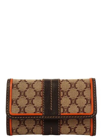 CELINE Macadam Pattern Key Case Brown