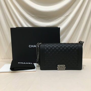 Chanel Black Caviar Medium Boy Shoulder Bag Sku# 73184