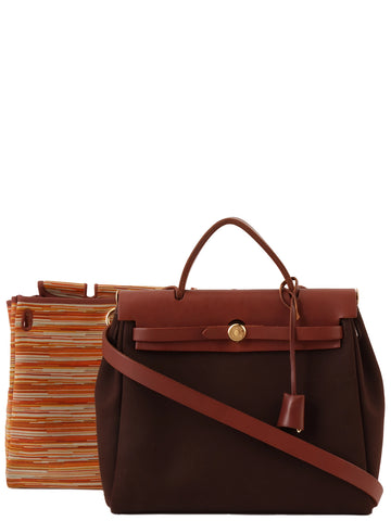 HERMES 2002 Made Herbag Pm Brown/Multi