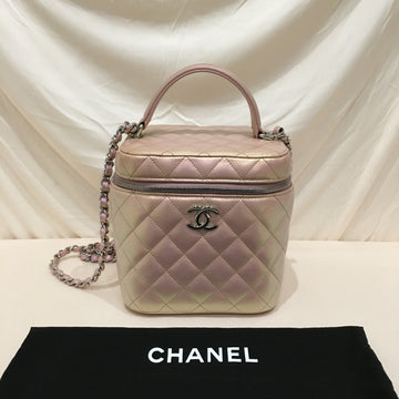 Chanel Pink Iridescent Leather Small Vanity Bag Crossbody Bag Sku# 73364
