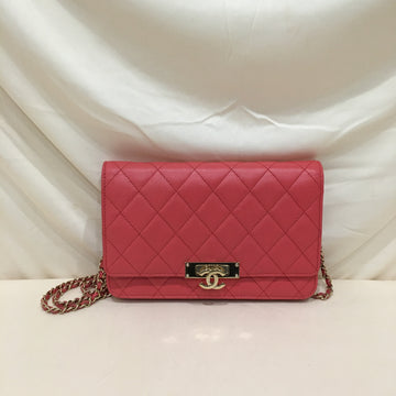 Chanel Pink Caviar Wallet On Chain Crossbody Bag Sku# 73370