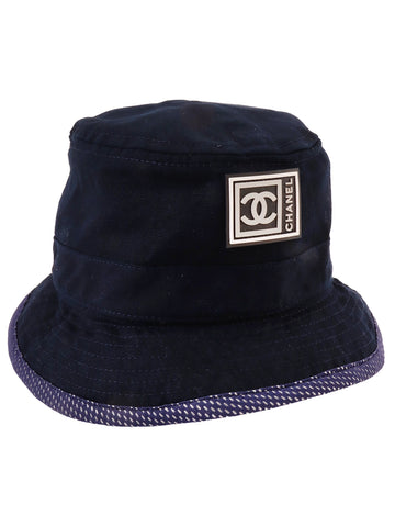 CHANEL Sport Line Logo Cc Mark Bucket Hat Navy