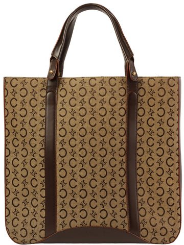 CELINE C Macadam Pattern Tote Bag Brown