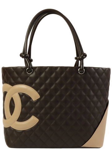 CHANEL Around 2004 Made Cambon Tote Bag Brown