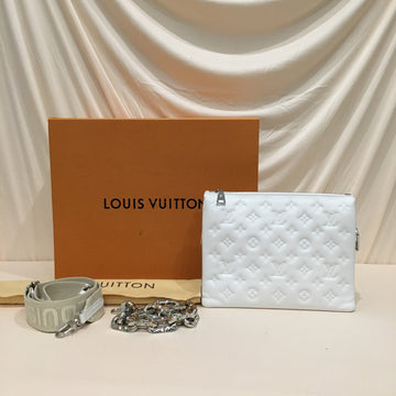 Louis Vuitton x Yayoi Kusama White Leather Coussin PM Crossbody Bag Sku# 73456