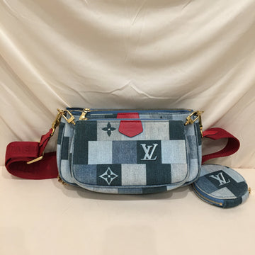 Louis Vuitton Denim Multi Pochette Accessoires Clutch Sku# 73395