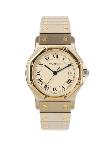 CARTIER Santos Octagon Lm Silver/Gold