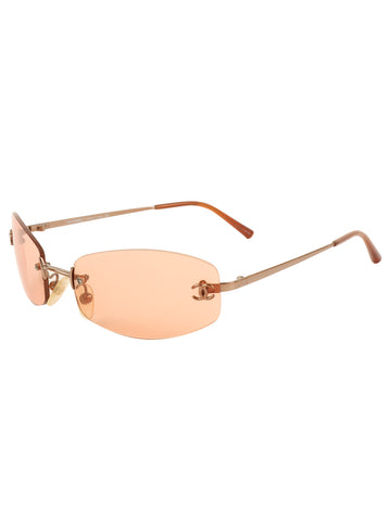 CHANEL Mini Cc Mark Sunglasses Orange