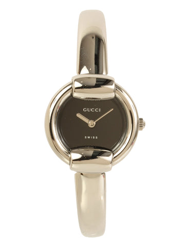 GUCCI Round Face Bangle Watch Silver