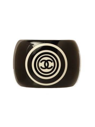 CHANEL 2001 Made Cc Mark Bangle Black