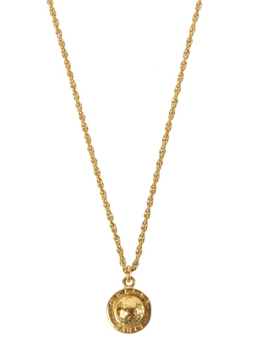 CELINE Star Motif Round Logo Necklace Gold