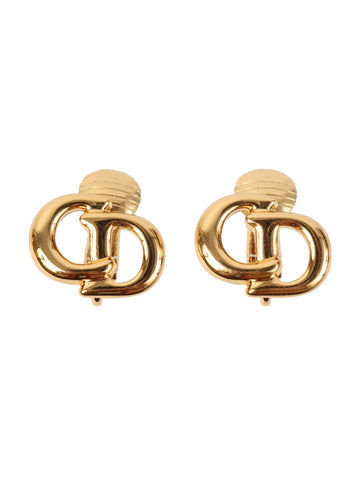 DIOR Logo Cutout Earrings Gold