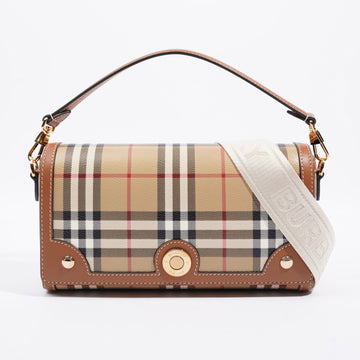 Burberry Note Briar Brown Coated Canvas