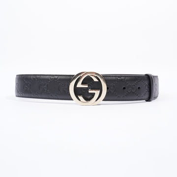 Gucci Signature GG Belt Black Leather 80cm 32