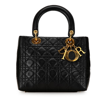 DIORMedium Lambskin Cannage Lady  Satchel