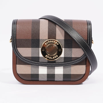 Burberry Elizabeth Small Bag Brown / Black / White Coated Canvas Small