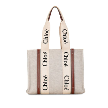 Chloe Medium Canvas Woody Tote Tote Bag