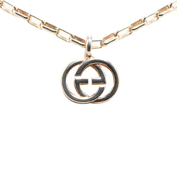 GUCCI Sterling Silver Interlocking G Pendant Necklace Costume Necklace