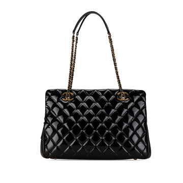 CHANEL Patent Goatskin Paris Salzburg CC Eyelet Shoulder Bag