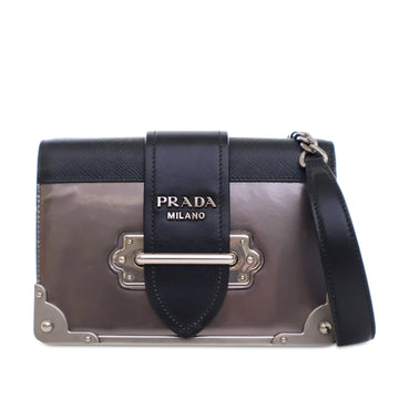 PRADA Metallic Vitello Saffiano Cahier Bag