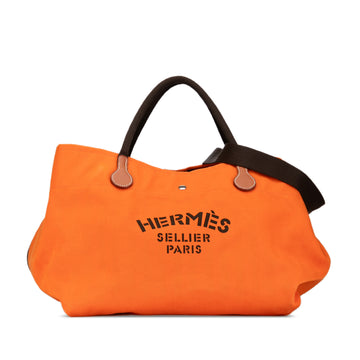 Hermes Toile Fourre Tout du Cavalier Carryall Tote Travel Bag