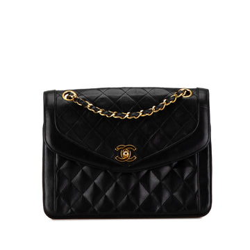 CHANEL CC Quilted Lambskin Single Flap Shoulder Bag