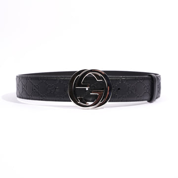 Gucci Signature Belt Black Leather 85cm 34