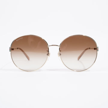 Gucci Oversized Round Sunglasses Gold Base Metal 60mm 17mm