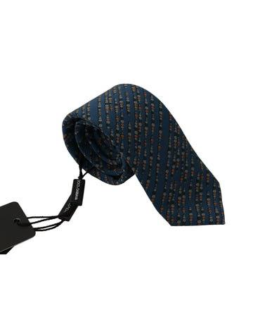 Dolce & Gabbana Men's Blue Circle Fantasy Print Silk Adjustable Accessory Tie