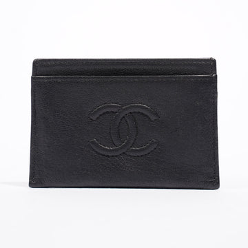 Chanel Card Holder Black Leather