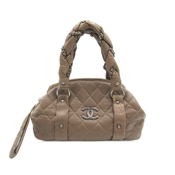 CHANEL Distressed Lambskin Lady Braid Bowler Handbag