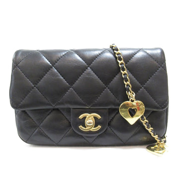 CHANEL Mini Quilted Lambskin Heart Charms Flap Crossbody Bag