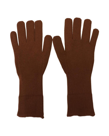 Dolce & Gabbana Men's Brown Cashmere Knitted Hands Mitten Gloves