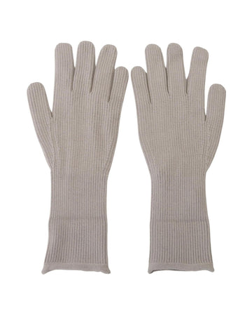 Dolce & Gabbana Men's Light Gray Cashmere Hands Mitten Gloves