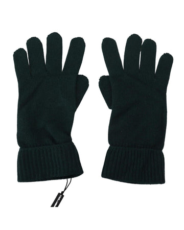 Dolce & Gabbana Women's Green Wrist Length Cashmere Knitted Gloves