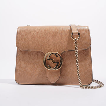 Gucci Interlocking Crossbody Bag Nude Leather Small