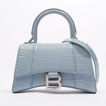 Balenciaga Hourglass Bag Blue Leather Small