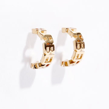 Burberry Logo Hoop Earring Gold Gold Plated