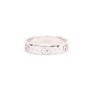 Gucci Hammered ring band silver White Gold One Size