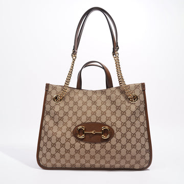 Gucci 1955 Horsebit Chain Tote Monogram Canvas