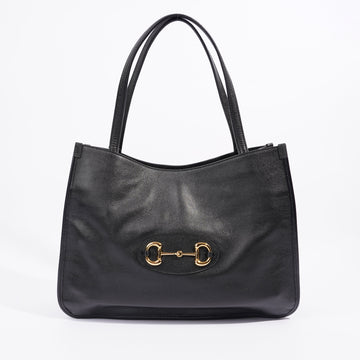 Gucci Horsebit Tote Black Leather