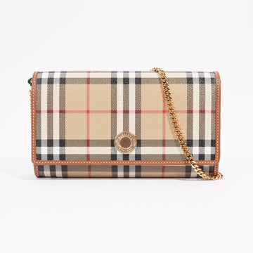 Burberry Hannah Wallet On Chain Archive Check Calfskin Leather