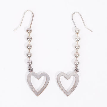 Gucci Heart Drop Earrings Silver Silver Sterling