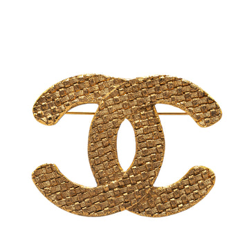 CHANEL CC Gold Plated Brooch Costume Brooch