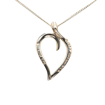 Tiffany Sterling Silver Open Leaf Pendant Necklace