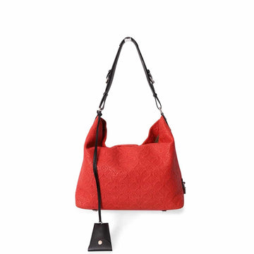 LOUIS VUITTON Leather Embossed Antheia Hobo Red PM