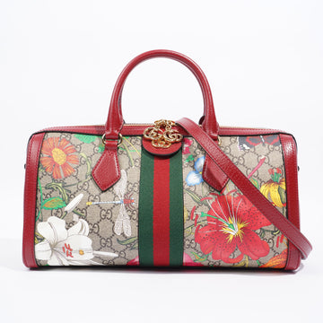 Gucci Ophidia Boston GG Supreme Floral Coated Canvas