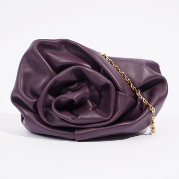 Burberry Rose Chain Clutch Prune Lambskin Leather